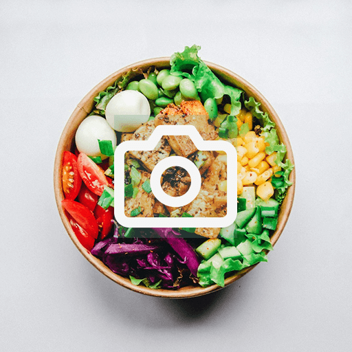 Healthy meal with nutritional tracking app